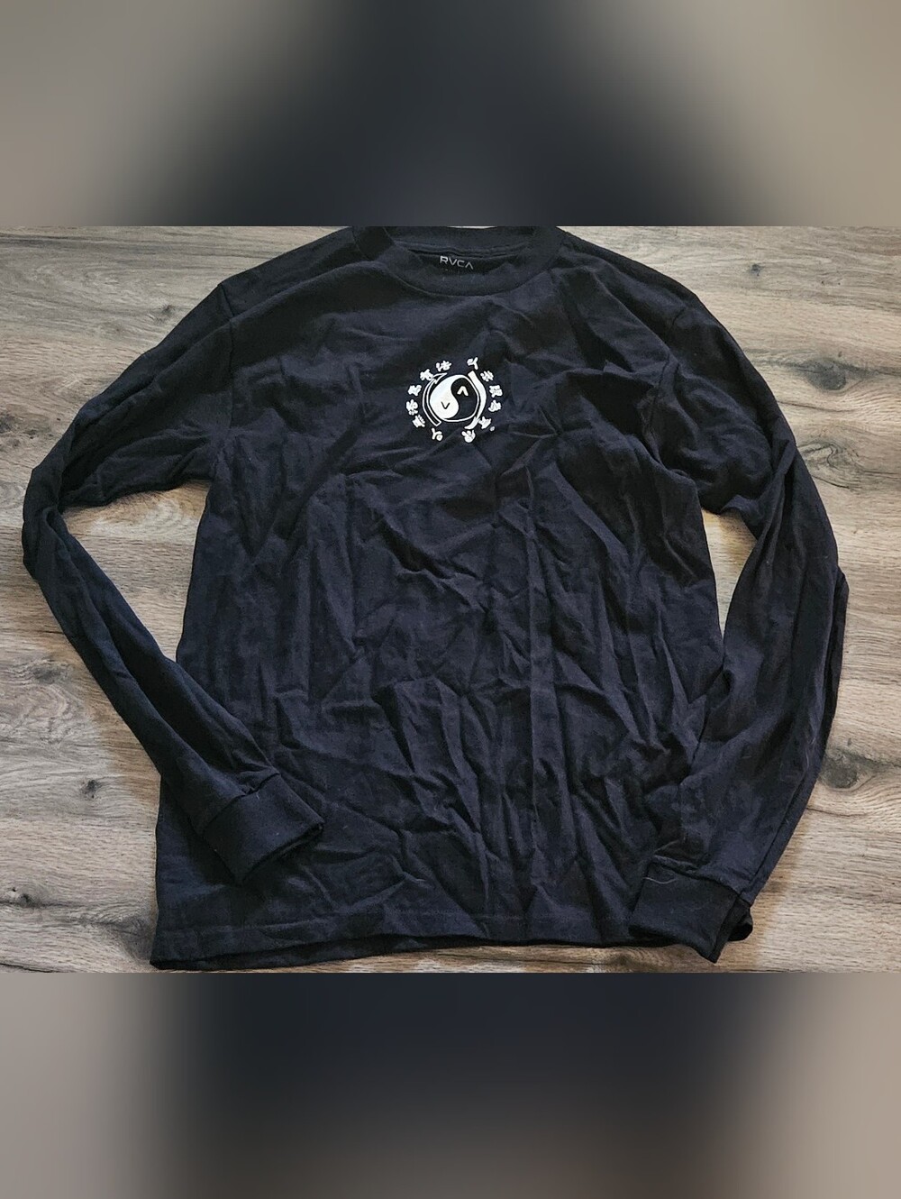 RVCA Bruce Lee Graphic Black Long Sleeve Mens Shirt
